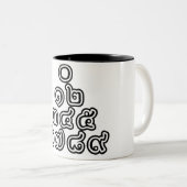 Thai Nummers piramid ♦ Thai Taalscript ♦ Tweekleurige Koffiemok (Voorkant rechts)