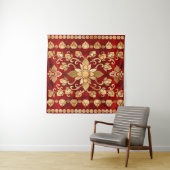 Thai Ornament - Gold en Red Wandkleed (In situ)