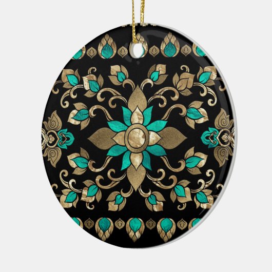 Thai Ornament - Goud en Blauwgroen (Links)