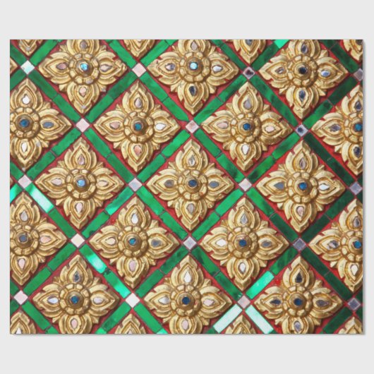 Thai pattern inside wall of Thai templethailand a Cadeaupapier (Vlak)