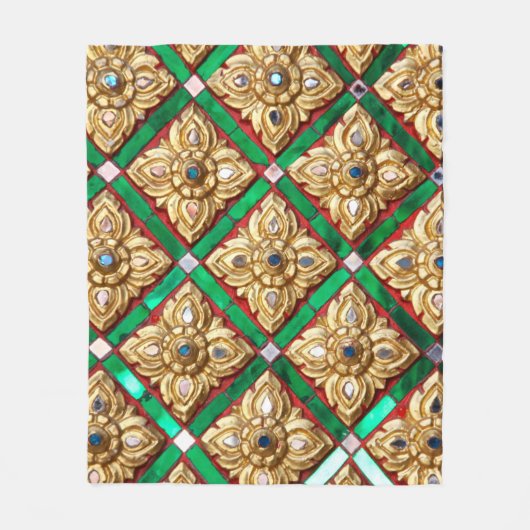 Thai pattern inside wall of Thai templethailand a Fleece Deken (Voorkant)