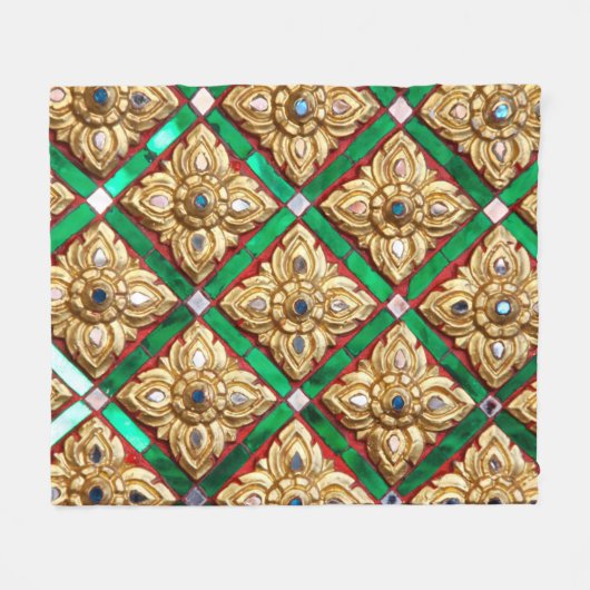 Thai pattern inside wall of Thai templethailand a Fleece Deken (Voorkant (Horizontaal))