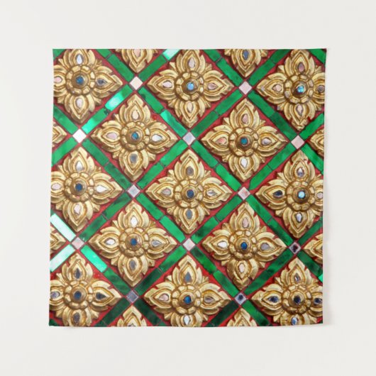 Thai pattern inside wall of Thai templethailand a Wandkleed (Voorkant (horizontaal))