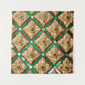 Thai pattern inside wall of Thai templethailand a Wandkleed (Voorkant)