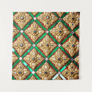 Thai pattern inside wall of Thai templethailand a Wandkleed
