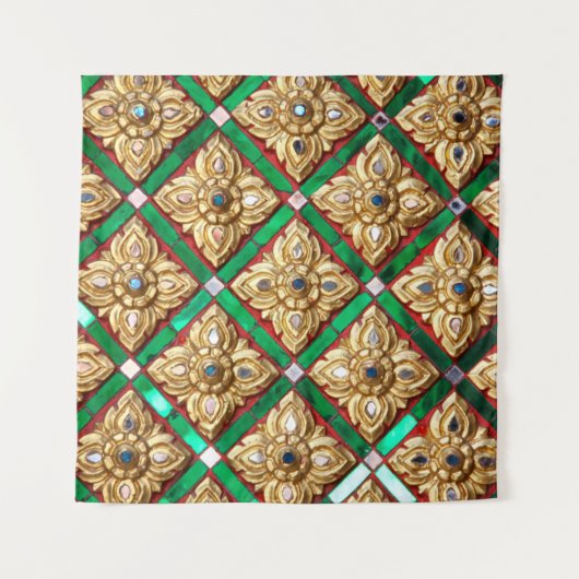 Thai pattern inside wall of Thai templethailand a Wandkleed (Voorkant)