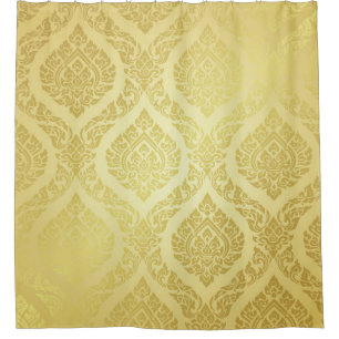 Thai Pattern opperste gouden ruggrondthai, patroon Douchegordijn