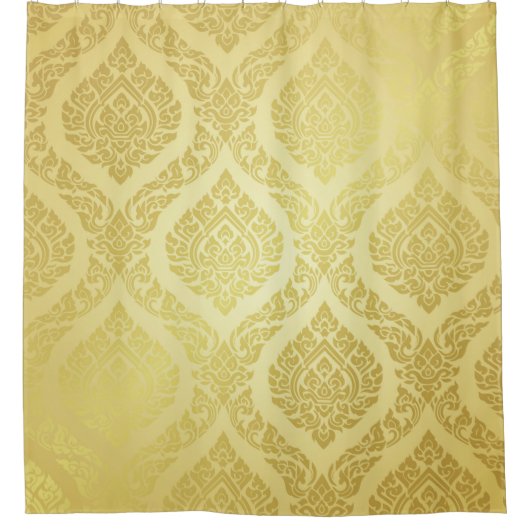 Thai Pattern opperste gouden ruggrondthai, patroon Douchegordijn (Voorkant)