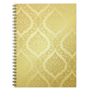 Thai Pattern opperste gouden ruggrondthai, patroon Notitieboek