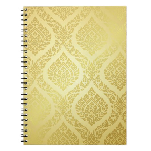 Thai Pattern opperste gouden ruggrondthai, patroon Notitieboek (Voorkant)