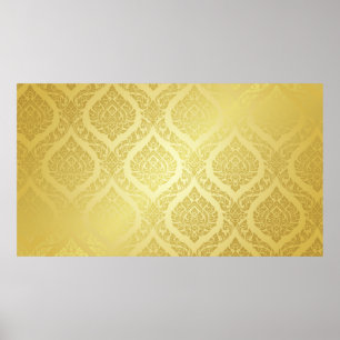Thai Pattern opperste gouden ruggrondthai, patroon Poster