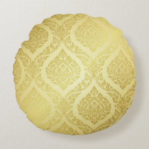 Thai Pattern opperste gouden ruggrondthai, patroon Rond Kussen