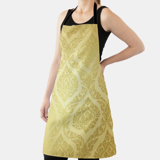 Thai Pattern opperste gouden ruggrondthai, patroon Schort (Insitu)