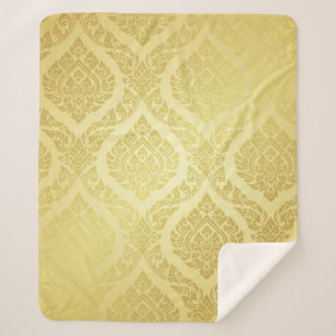 Thai Pattern opperste gouden ruggrondthai, patroon Sherpa Deken