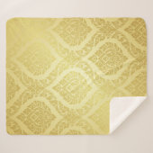 Thai Pattern opperste gouden ruggrondthai, patroon Sherpa Deken (Voorkant (horizontaal))