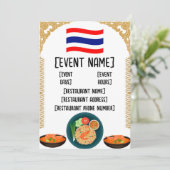 Thai Restaurant-evenementen en -introducties Kaart (Staand voorkant)
