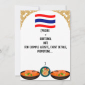 Thai Restaurant-evenementen en -introducties Kaart (Achterkant)