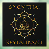 Thai Restaurant Golden Buddha Front Wind aanpassen Raamsticker (Vel 3)