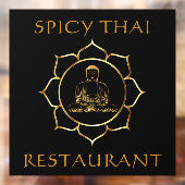 Thai Restaurant Golden Buddha Front Wind aanpassen Raamsticker (Vel 2)