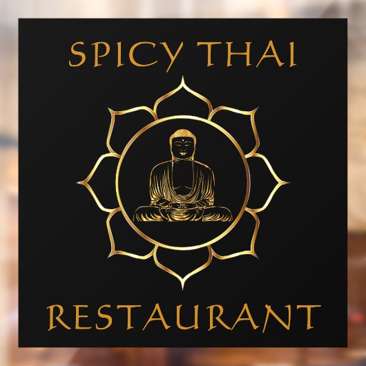 Thai Restaurant Golden Buddha Front Wind aanpassen Raamsticker (Vel 2)