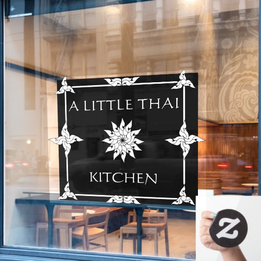 Thai Restaurant Thailand Flower aanpassen Raamsticker (Cafe Raam)