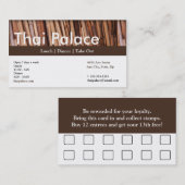 Thai Restaurant Visitekaartje Loyalty Card (Voorkant / Achterkant)