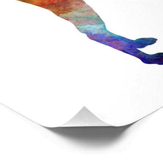 Thai Ridgeback Dog in watercolor Foto Afdruk (Hoek)