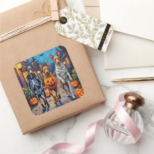 Thai Ridgeback Halloween-kostuum voor Trick-or-Tre Vierkante Sticker
