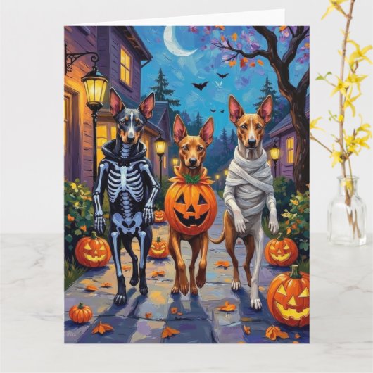 Thai Ridgeback Trick-or-Treating Halloween Costume Kaart (Gele Bloem)