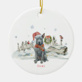 Thai Ridgeback Waterverf Dog | Monogram Keramisch Ornament (Voorkant)