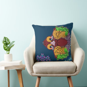 Thai Schrift Abstracte Vis Kunst   Worp Kussen
