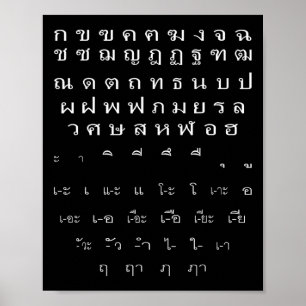 Thai Schrift Muur Alfabet Klinkers Halloween Kostu Poster
