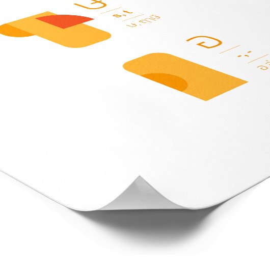 Thai Script Consonant Chart, Abstracte kunst Poster (Hoek)