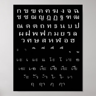 Thai Script Muur Alfabet klinkers Halloween kostuu Poster