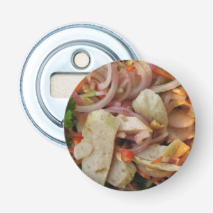 Thai Spicy Sausage Salad ... Asian Street Food Button Flesopener