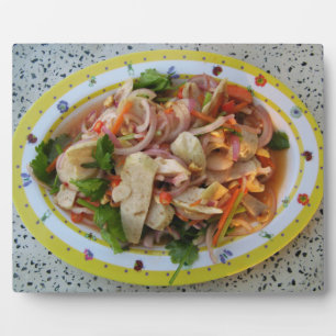 Thai Spicy Sausage Salad ... Asian Street Food Fotoplaat