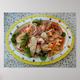 Thai Spicy Sausage Salad ... Asian Street Food Poster