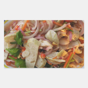 Thai Spicy Sausage Salad ... Asian Street Food Rechthoekige Sticker