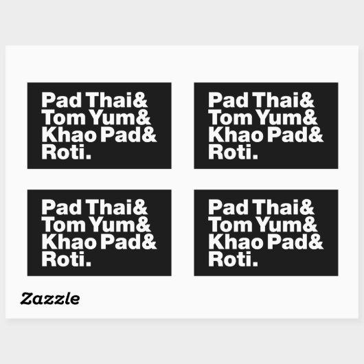 Thai Street Food Rechthoekige Sticker (Vel)