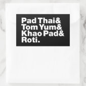 Thai Street Food Rechthoekige Sticker (Tas)