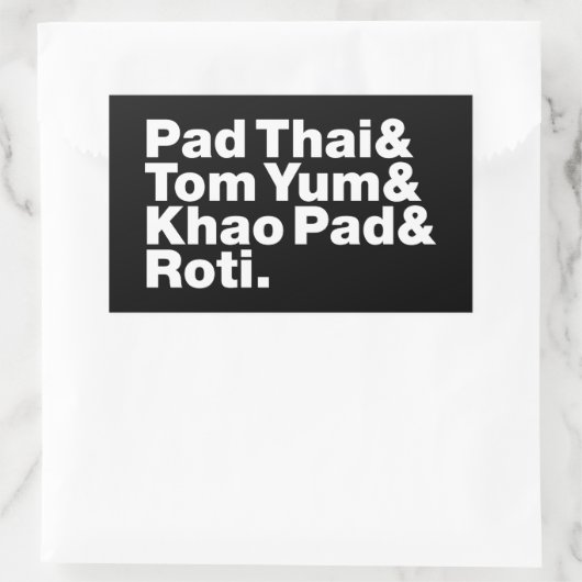 Thai Street Food Rechthoekige Sticker (Tas)
