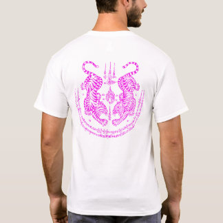 Thai Tattoo Designs Tiger " Yant Suea Koo " Pink T-shirt