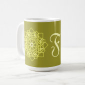 thai vierkant patroon van moderne grafische vormge koffiemok (Voorkant links)