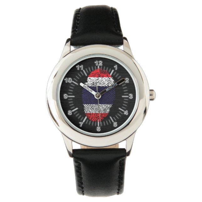 Thai vingerafdrukvlag horloge (Voorkant)