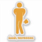 THAI-VOEDSEL KAN SPIEK ⚠ Funny Sign : Restrooms ⚠ Sticker (Voorkant)