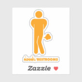 THAI-VOEDSEL KAN SPIEK ⚠ Funny Sign : Restrooms ⚠ Sticker (Vel)