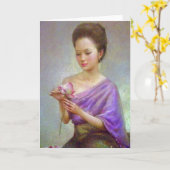 Thai wenskaart kaart (Gele Bloem)