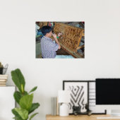 Thai Wood Carving Chiang Mai Thailand Poster (Thuiskantoor)