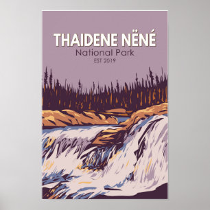 Thaidene Nene Nationaal Park Canada Reizen Vintage Poster