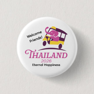 Thailand 2026 Internationale Conventie Speld Ronde Button 3,2 Cm